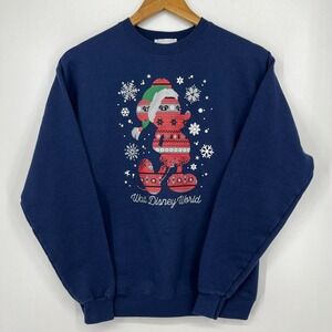 Disney Parks Sweatshirt Adult S Blue Mickey Mouse‎ Walt Disney World Christmas